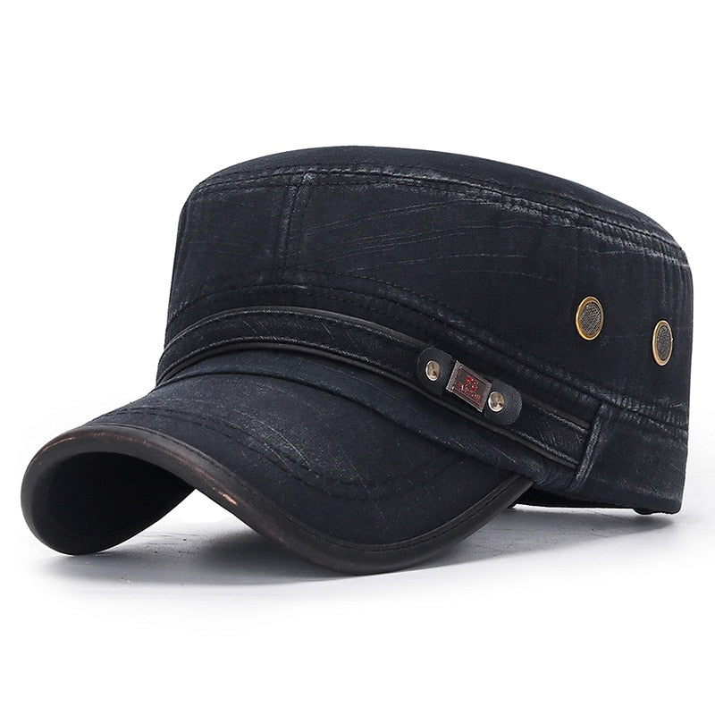 Men Military Hat Denim Cap Spring Summer Breathable Solid Flat Top Cotton Solid Sunhat Women Sports Vintage Cap Hip Hop Dad Hat