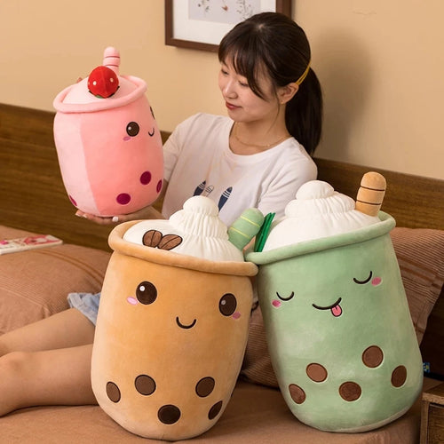 Load image into Gallery viewer, 70-25cm Cartoon Bubble Tea Cup Shaped Pillow Real-Life Stuffed Soft Back Cushion Funny Food Gifts For Kids Birthday
