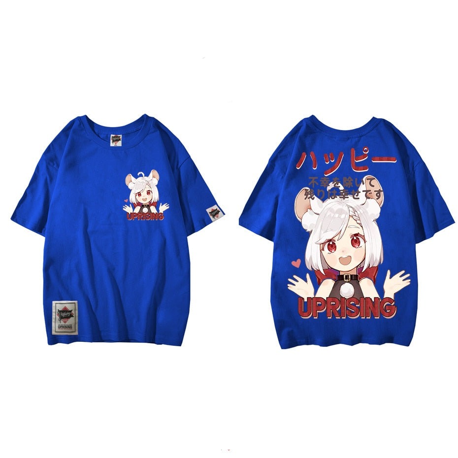 Japanese  Harajuku Cartoon Comics Print T-Shirt men Streetwear Summer Tops T Shirt Female Tshirt Oversized HipHop Style