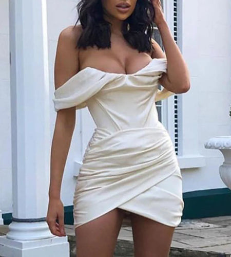 High Quality Bodycon Satin Dress Pink Women Party Dress Mini 2021 New Double Layer Summer Dress Celebrity Evening Club Dress