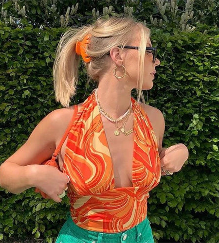 Women Halter Crop Tank Tops Sexy Sleeveless Leopard Print Color Block Drawstring Camisole Sexy Summer Tanks Top