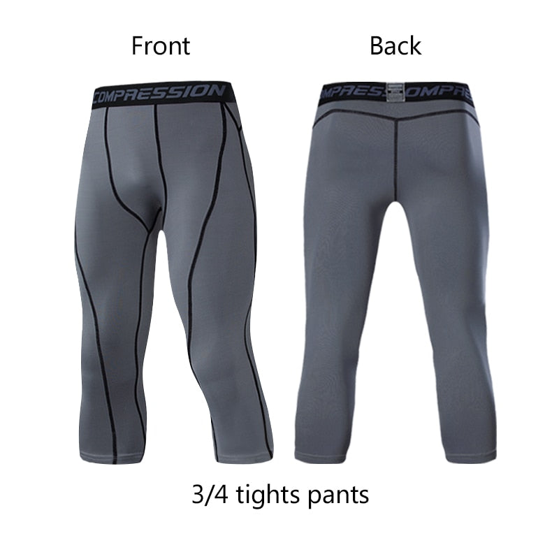 Men's Lycra Compression Pants Cycling Running Basketball Soccer Elasticity Sweatpants Fitness Tights Legging Trousers Rash Guard