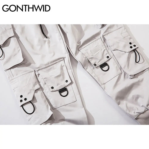 Load image into Gallery viewer, Pants Streetwear Hip Hop Multi-Pockets Casual Cargo Harem Joggers Pants Mens Fashion Loose Baggy Punk Military Trousers
