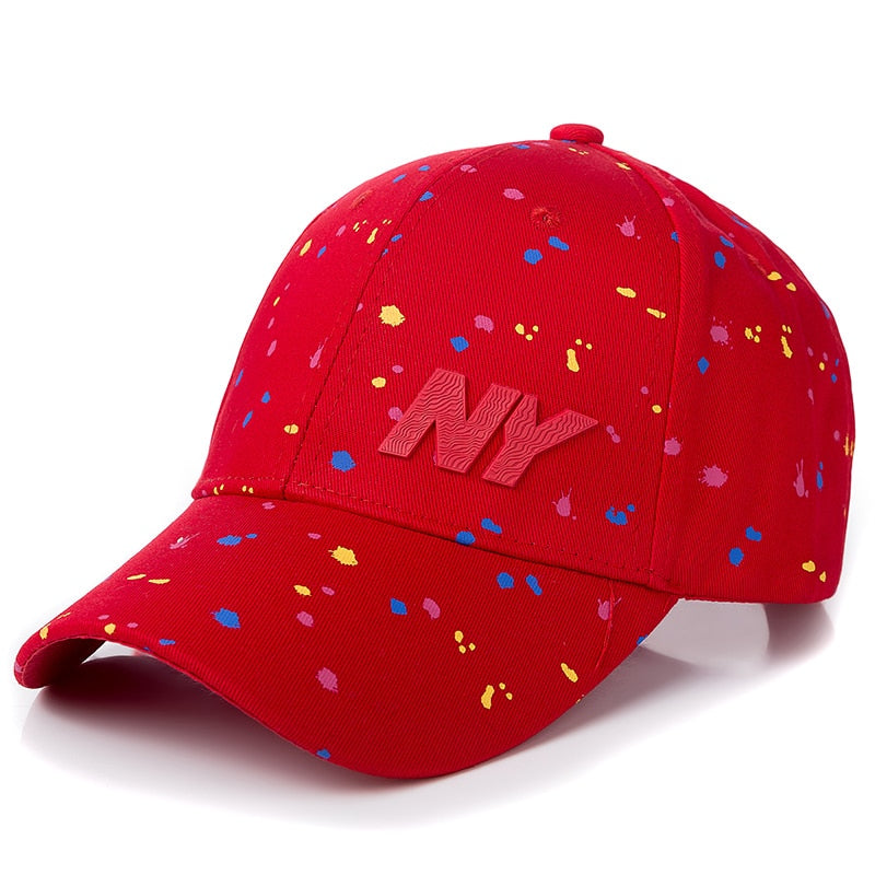 Women Cap Fashion NY Letter Patch Baseball Cap Female Polka Dot Printing Casual Adjustable Outdoor High Quality Hat Cap