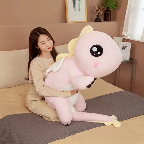 Load image into Gallery viewer, 90-130cm Giant Size Angel Dinosaur Plush Toys Cute Cartoon Dinosaur with Wings Animal Pillow Stuffed Soft Dolls for Children
