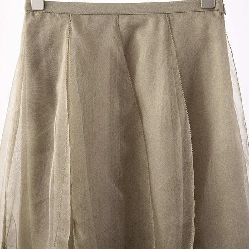 Elegant Solid Skirts For Women High Waist Irregular Hem Casual Loose Midi Skirts Female Spring Fashion Clothes
