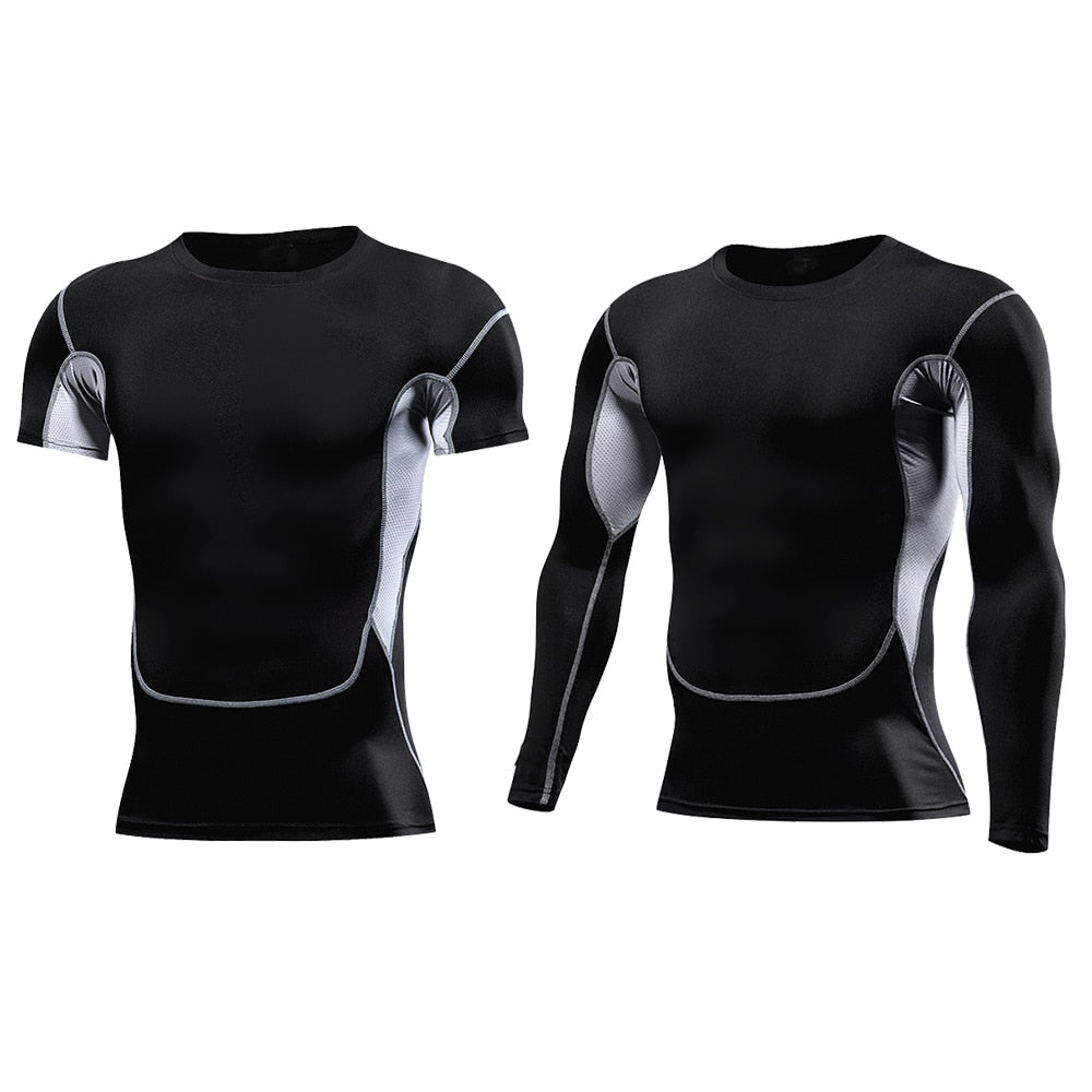 2pcs Men's Compression Sportswear Gym Running Sport Suit Basketball Tights Clothes Football Tracksuits Set Fitness Jogging Shirt