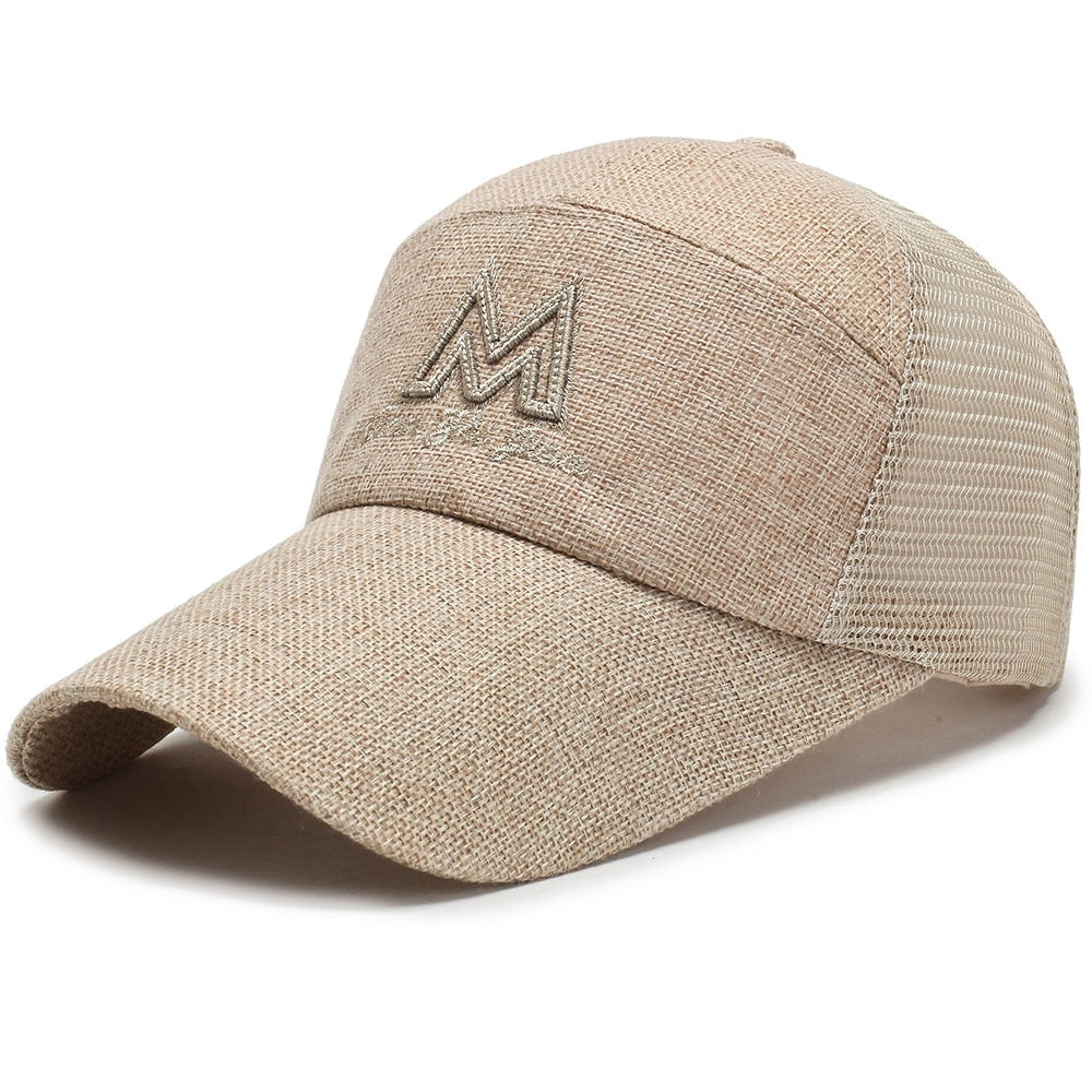 Mesh Patchwork Baseball Cap Spring Summer M Embroidery Cotton Sunhat Adjustable Men Women Sports Breathable Caps Hip Hop Dad Hat