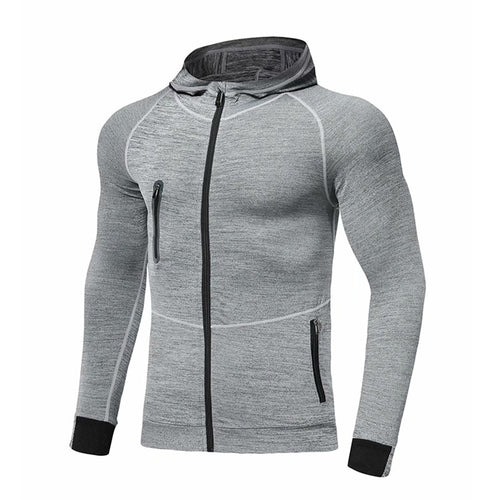 Load image into Gallery viewer, Men Fitness Sport Jacket Gym Running Hoodies Male Sportswear Workout Coat Jogging Hooded Shirt Outdoor Sweatshirt MMA Dry Fit
