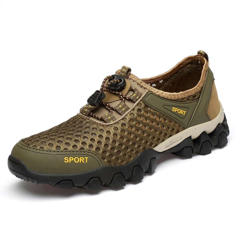 Brand Summer Men's Shoes Mesh Breathable Men Sneakers Outdoor Non-slip Hiking Shoes Breathable Light Wading Shoes Moccasins