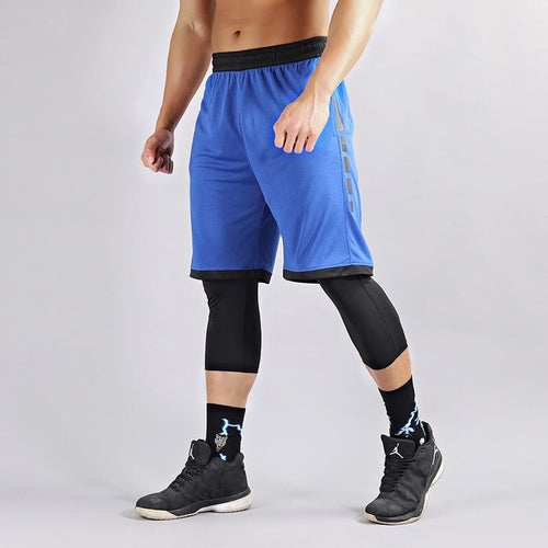 Load image into Gallery viewer, 2pcs Set Men Running Compression Sport Pant Suit Basketball Jersey Sweatpants for Youngster Male Workout Elastic Leggings Shorts
