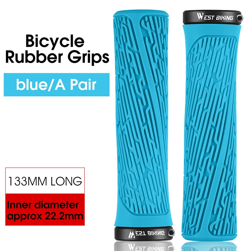 Silicone Bicycle Grips MTB Road Bike Handlebar Cover Shockproof Cycling Colorful Soft Rubber Anti-Slip Lock On Grips