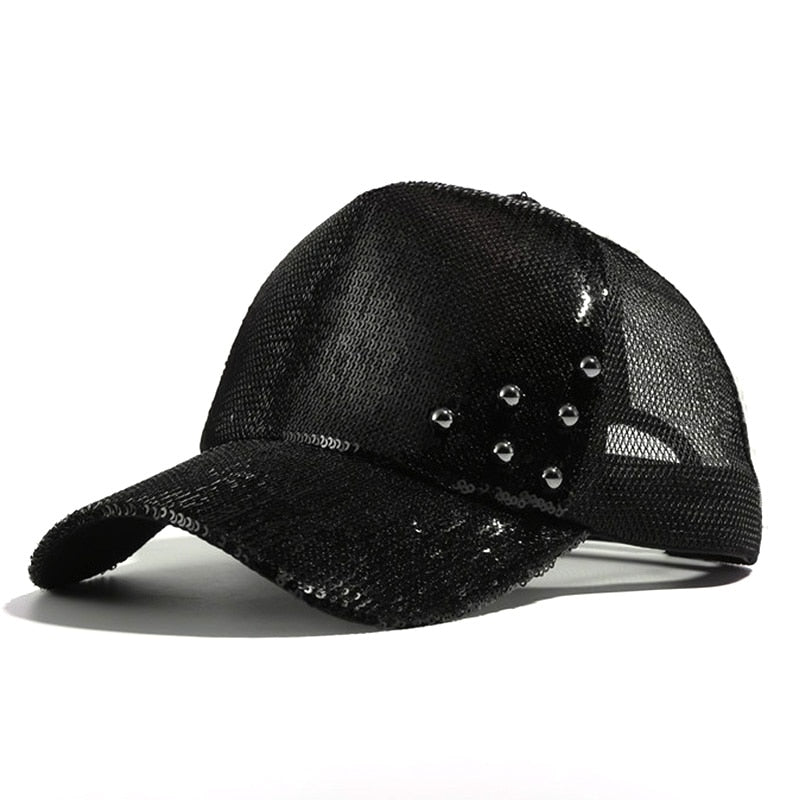 Fashion Women'S Rhinestone Hats Diamond Sun Cap Swag Casquette Snap Back Gorras Solid color Summer Baseball Caps Girl