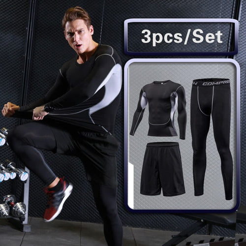 Load image into Gallery viewer, Men&#39;s Tracksuit Sport Suit Gym Fitness Compression Sports Clothing Outdoor Running Set Training Jogging Tight Sportwear Dry Fit
