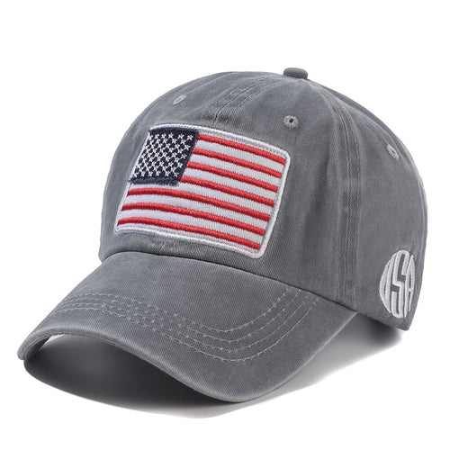 Load image into Gallery viewer, Unisex Washed Cotton Vintage Cap High Quality American Flag Embroidery Baseball Cap Men And Women Outdoor Sports USA Hats
