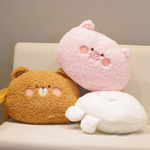 Load image into Gallery viewer, 35cm kawaii Animal Teddy Bear Rabbit Frog Tiger Pig Plush Toys Cartoon Stuffed Soft Pillow Back Sofa Cushion for Girls Kids
