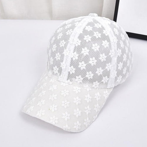 Load image into Gallery viewer, Summer lace flowers breathable Outdoor Sports Sun Cap for Women Men Fashion Snapback Hat High Quality Adjustable Baseball Hat
