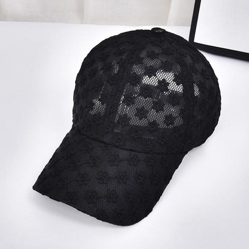 Load image into Gallery viewer, Summer lace flowers breathable Outdoor Sports Sun Cap for Women Men Fashion Snapback Hat High Quality Adjustable Baseball Hat
