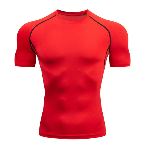 Load image into Gallery viewer, Men&#39;s Running Compression Tshirts Quick Dry Soccer Jersey Fitness Tight Sportswear Gym Sport Short Sleeve Shirt Breathable
