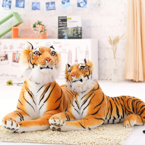 Load image into Gallery viewer, Huge Lifelike Tiger Leopard Plush Toys Stuffed Soft Wild Animals Simulation White Tiger Jaguar Doll Children Kids Birthday Gifts
