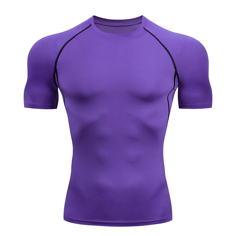 Men Running Compression T-shirt Short Sleeve Sport Tees Gym Fitness Sweatshirt Male Jogging Tracksuit Homme Athletic Shirt Tops