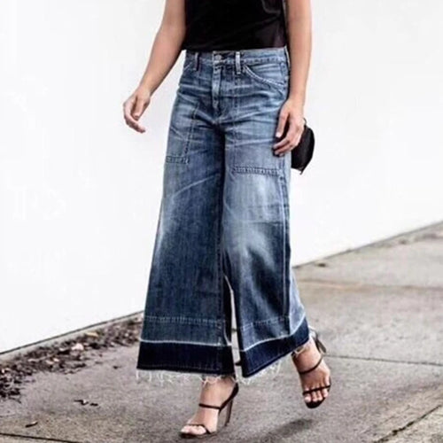 Load image into Gallery viewer, Loose Denim Wide Leg Pants For Women High Waist Hit Color Casual Jeans Female Fashion Clothing Spring Tide
