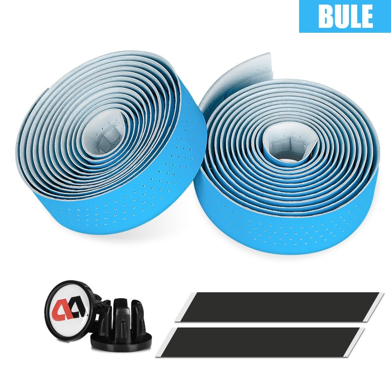 Bike Handlebar Tape EVA PU Road Bicycle Handlebar Tape Anti-slip Shock Absorption Cycling Wrap End Plug Accessories