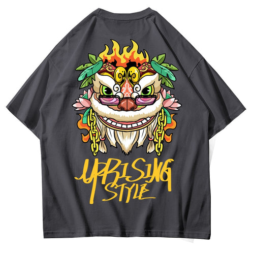 Load image into Gallery viewer, Hip Hop T Shirt Men Lion T-shirt Harajuku Streetwear Tshirt Cotton Short Sleeve Summer Tops Tee HipHop Back Printed

