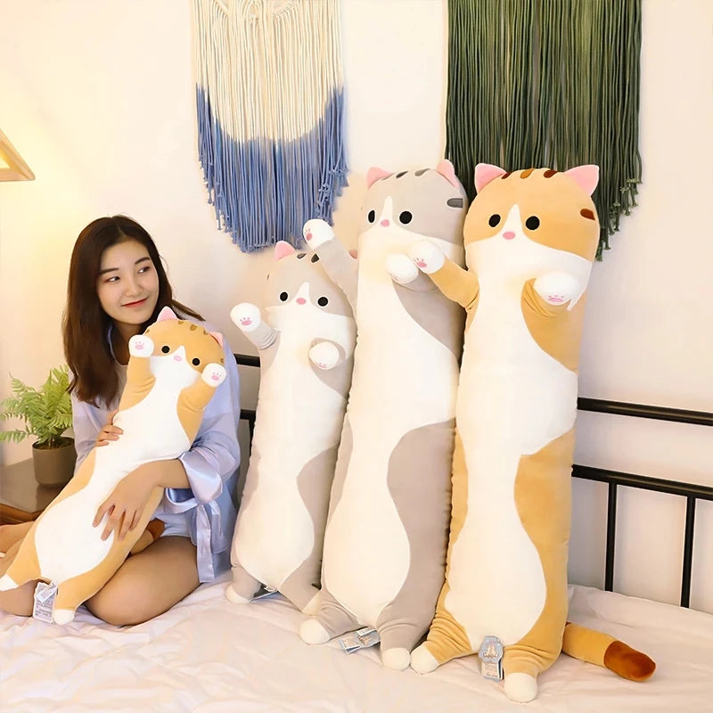 Giant 130cm Anime Cat Koala Creative Long Soft Toys Office Lunch Break Nap Sleeping Pillow Cushion Stuffed Gift Doll for Kids