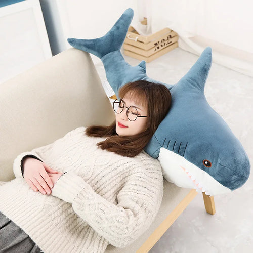 Load image into Gallery viewer, 15-140CM Big Soft Simulation Cute Shark Plush Toys Kawaii Stuffed Russian Pillow for Kids Children Boys Girls Birthday Gifts
