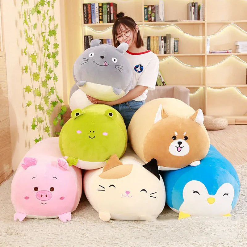 28-90cm Soft Animal Kawaii Pillows Cushion Cute Fat Dog Cat Penguin Pig Frog Plush Toy Stuffed Lovely Kids Birthyday Gift