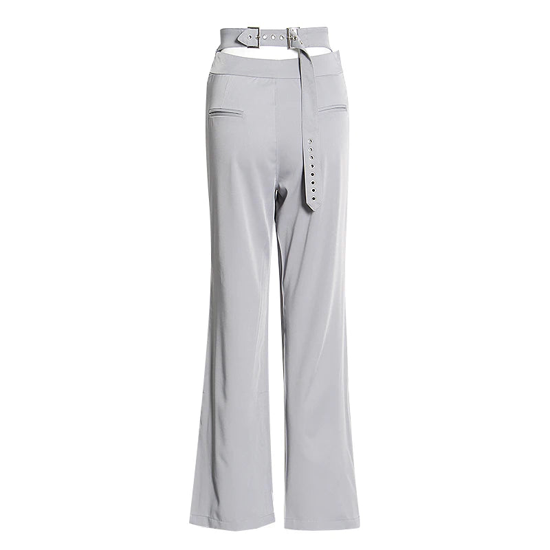 Vintage Asymmteircal Women Full Length Pants High Waist Loose Wide Leg Pant For Female Fashion Clothes Summer