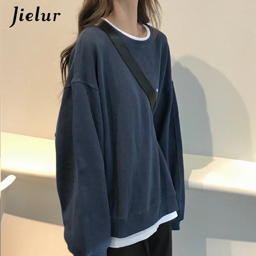 Load image into Gallery viewer, Autumn Spring Thin Letter Hoody Street Fashion Korean Chic Women&#39;s Sweatshirts Cool Navy Blue Gray Hoodies Women M-XXL
