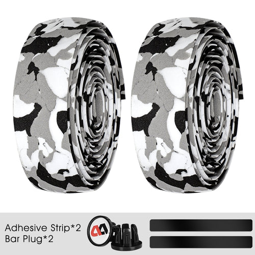 Load image into Gallery viewer, 2pcs Bicycle Handlebar Tape Camouflage Anti-Slip Damping Cycling Road Bike Handle Belt Wraps with Bar End Plugs
