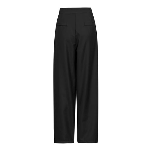 Load image into Gallery viewer, Minimalist Ruched Solid Trouser For Women High Waist Black Wide Leg Pants Female Fashion Clothing Style
