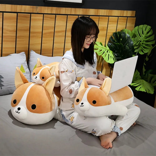 Load image into Gallery viewer, 85cm Giant Size Cute Corgi Dog Plush Toys Stuffed Animal Puppy Dog Pillow Soft Lovely Doll Kawaii Christmas Gift for Kids
