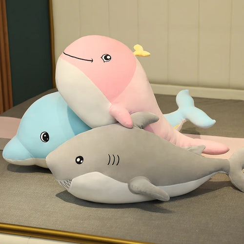 Load image into Gallery viewer, 1pc 30CM  Kawaii Shark/Dolphin/Whale Plush Toys Lovely Stuffed Soft Animal Pillow Dolls for Children Girls Lovely Christmas Gift
