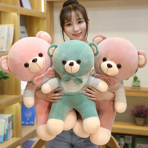 Load image into Gallery viewer, 30cm green&amp;pink Teddy Bear Stuffed Plush Toys Cute Dress Dolls Birthday Gifts For Kids Wedding Party Decor
