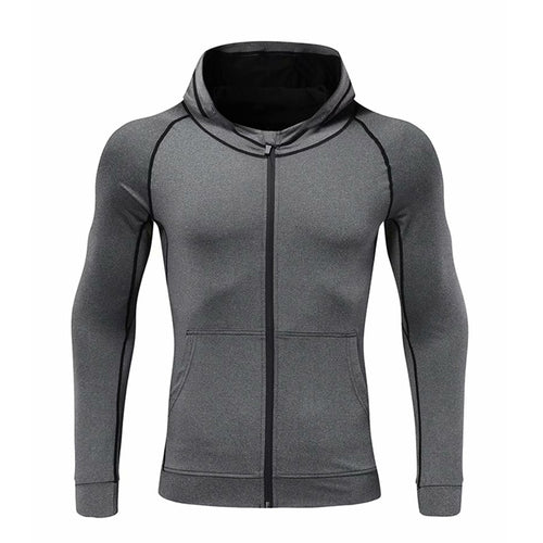 Load image into Gallery viewer, Men Fitness Sport Jacket Gym Running Hoodies Male Sportswear Workout Coat Jogging Hooded Shirt Outdoor Sweatshirt MMA Dry Fit
