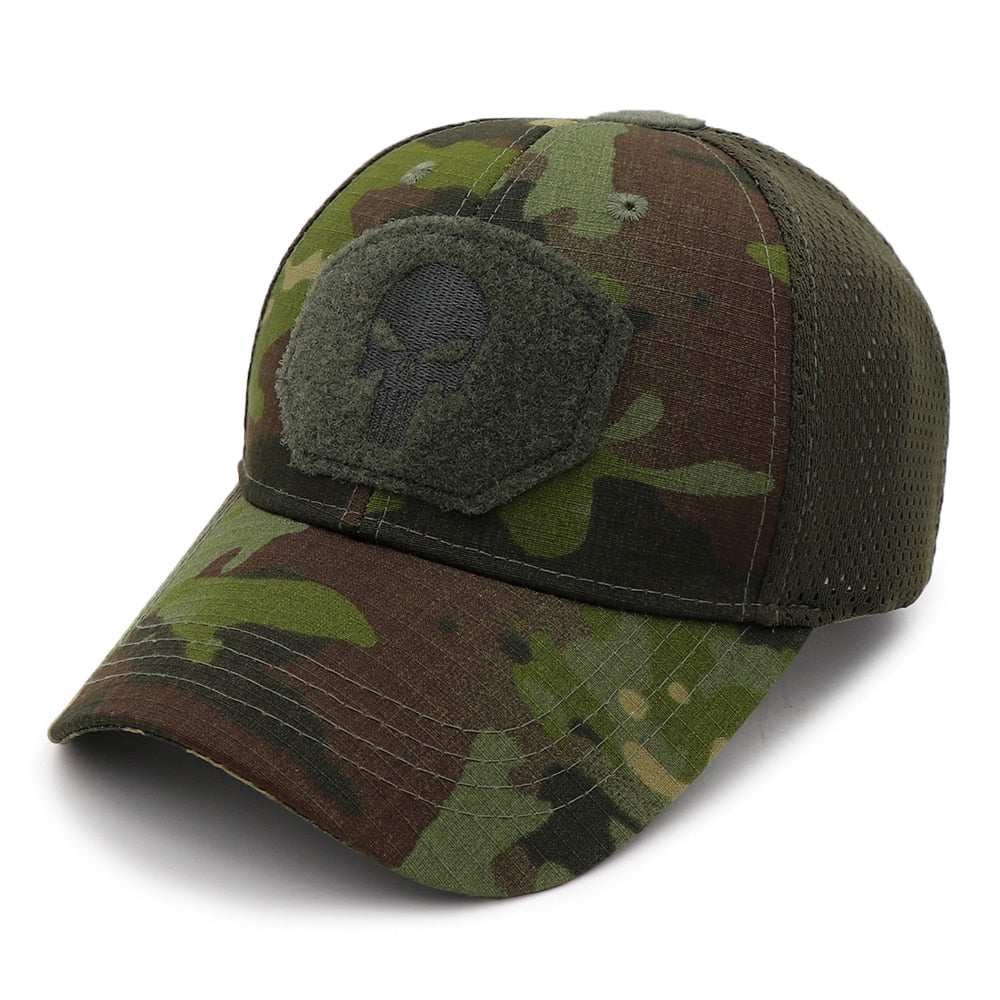 Camo Punisher Baseball Cap Fishing Caps Men Outdoor Camouflage Jungle Hat Airsoft Tactical Hiking Casquette Hats