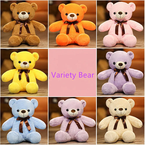 Load image into Gallery viewer, Valentine&#39;s Gift Kids Baby Christmas Brinquedos Colorful Bear Plush Toys Stuffed Bear with bow tie Doll Girls
