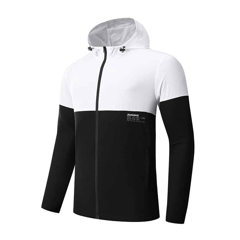 Men Running Sport Jacket Gym Fitness Hoodies Male Sportswear Workout Coat Jogging Hooded Shirt Outdoor Sweatshirt MMA Dry Fit