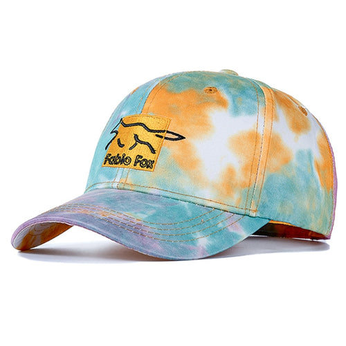 Load image into Gallery viewer, Brand Cotton Hats For Women Fashion Fox Letter Embroidered Tie Dye Baseball Cap Adjustable Outdoor Female Streetwear Hat
