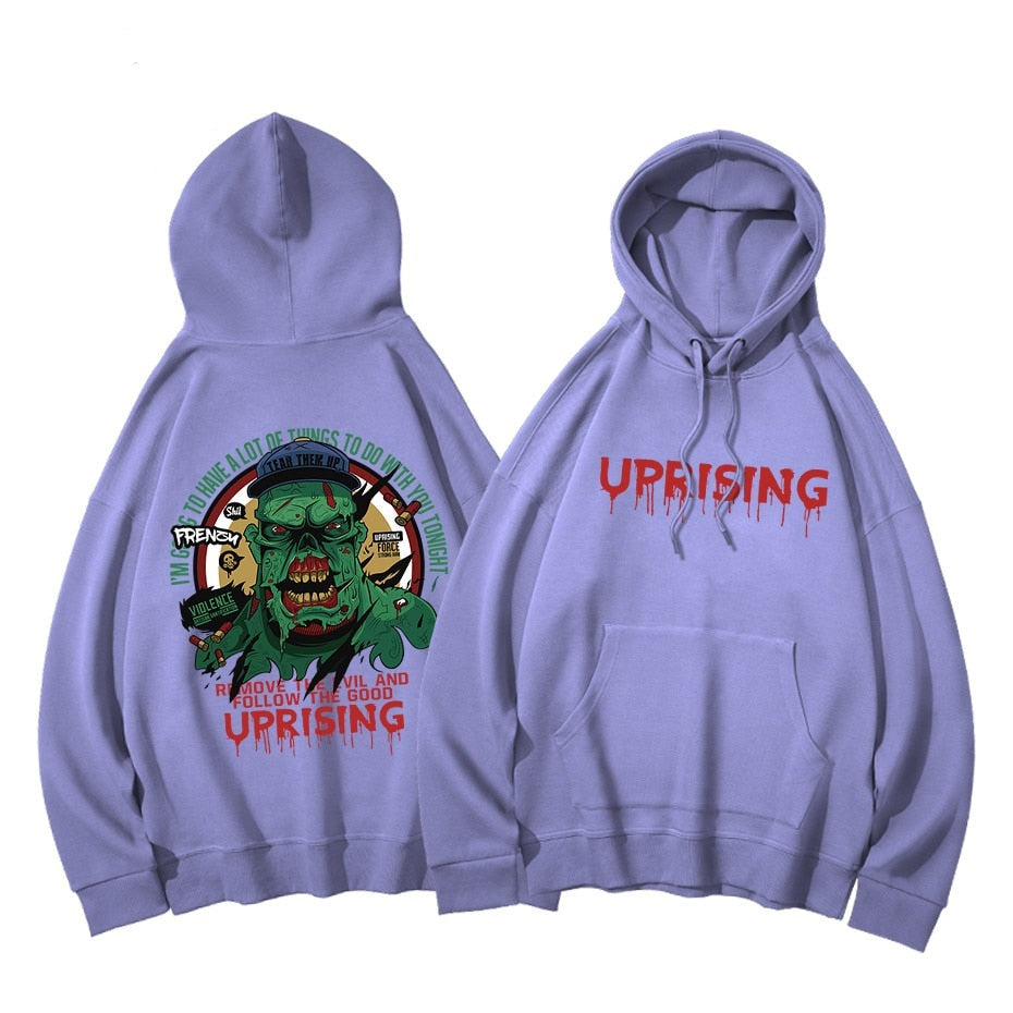 Hoodies, Sweatshirts new Hip-hop street fashion personality tree monster angry long-sleeved summer large size cotton