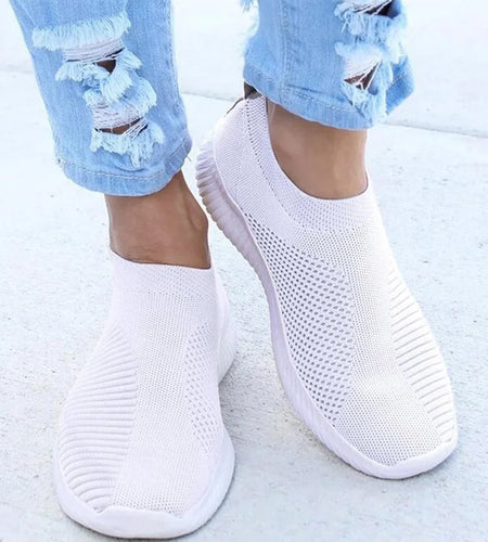 Women Flat Slip on White Shoes Woman Lightweight White Sneakers Summer Autumn Casual Chaussures Femme Basket Flats Shoes