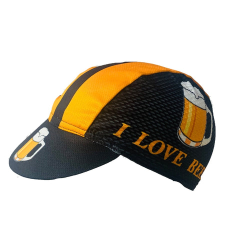 Classic I Iove Beer Polyester Cycling Caps Spring Summer Yellow Black Breathable For Bicycle Men  Women Wear Bandana