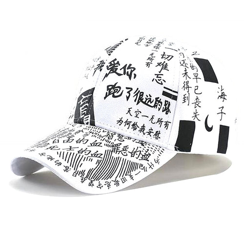 Load image into Gallery viewer, Chinese letters Adjustable Snap-back Hats Women golf caps brand Summer Baseball Cap Graffiti Sun Caps Hip Hop Visor Spring Hat
