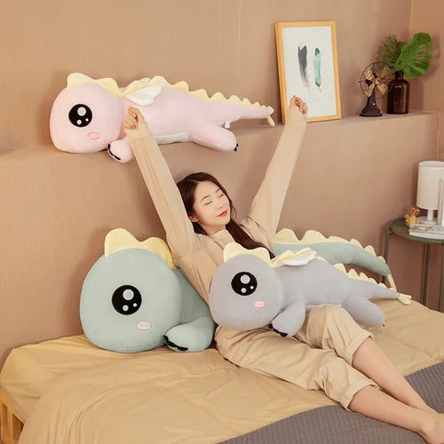 Load image into Gallery viewer, 90-130cm Giant Size Angel Dinosaur Plush Toys Cute Cartoon Dinosaur with Wings Animal Pillow Stuffed Soft Dolls for Children
