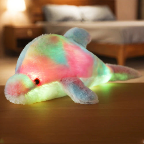 Load image into Gallery viewer, 30/45cm Glowing Dolphin Plush Doll Luminous Pillow Cushion Colorful LED Light Animal Stuffed Toys Gift For Children Kids Girls
