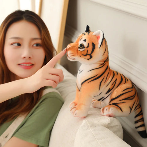 Load image into Gallery viewer, High Quality 24/29cm Yellow Tiger Simulation Plush Toys Realistic Animal Pet Children Home Decoration Holiday Christmas Gift
